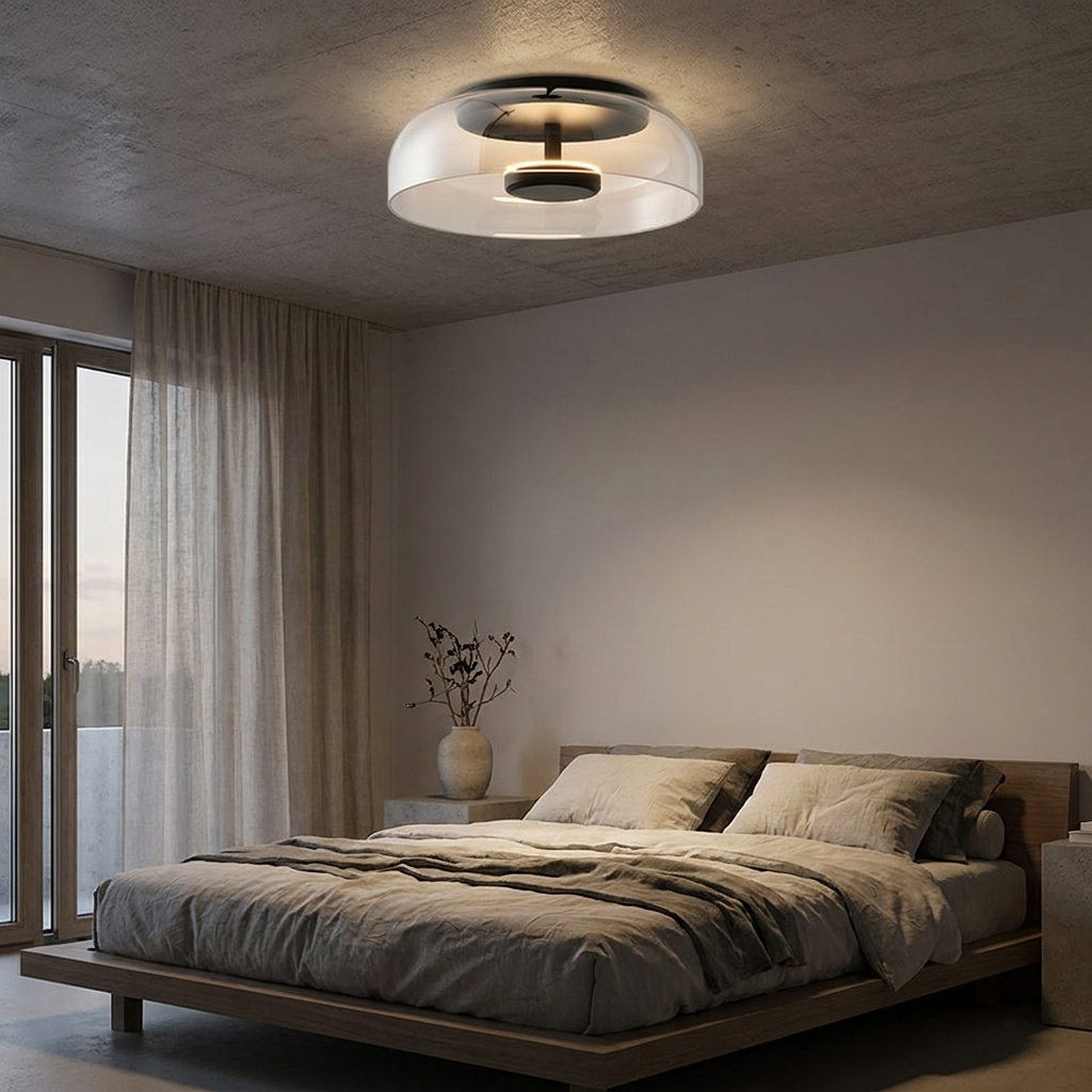 Elegant Modern Flush Mount Ceiling Light with Glass Dome - lifestyle 2