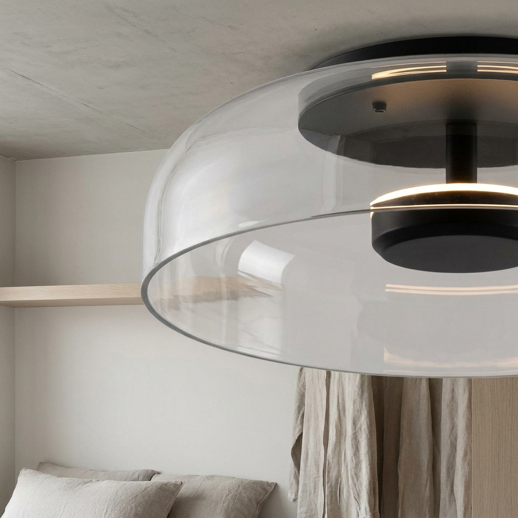Elegant Modern Flush Mount Ceiling Light with Glass Dome - lifestyle 5