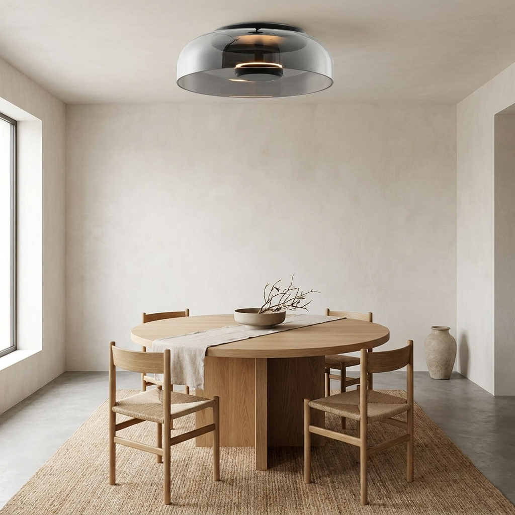 Elegant Modern Flush Mount Ceiling Light with Glass Dome - lifestyle 3