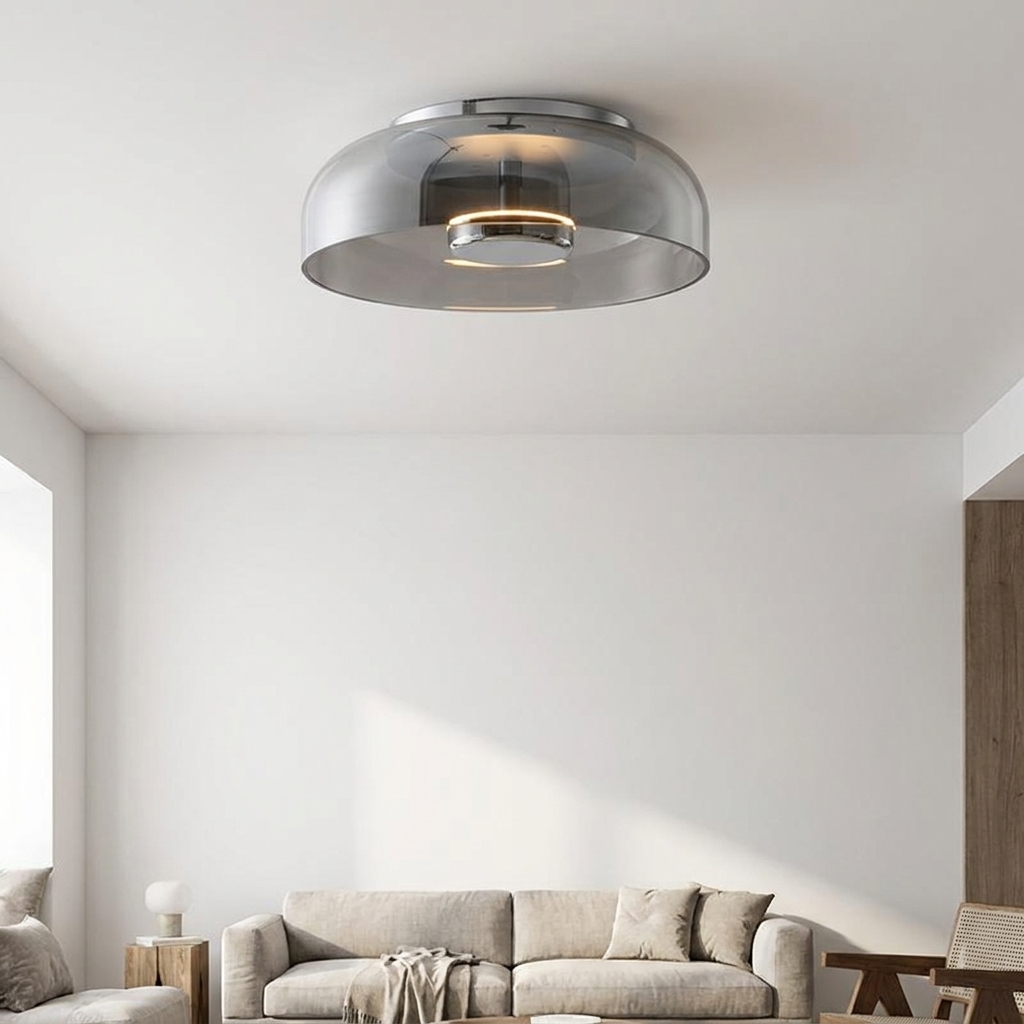 Elegant Modern Flush Mount Ceiling Light with Glass Dome - lifestyle 4