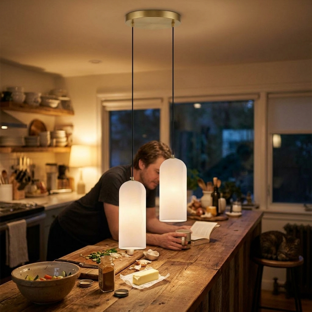 Elegant Alabaster Pendant Light with Brass Finish