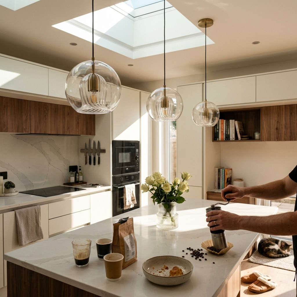 Elegant Glass Pendant Light with Adjustable Cord