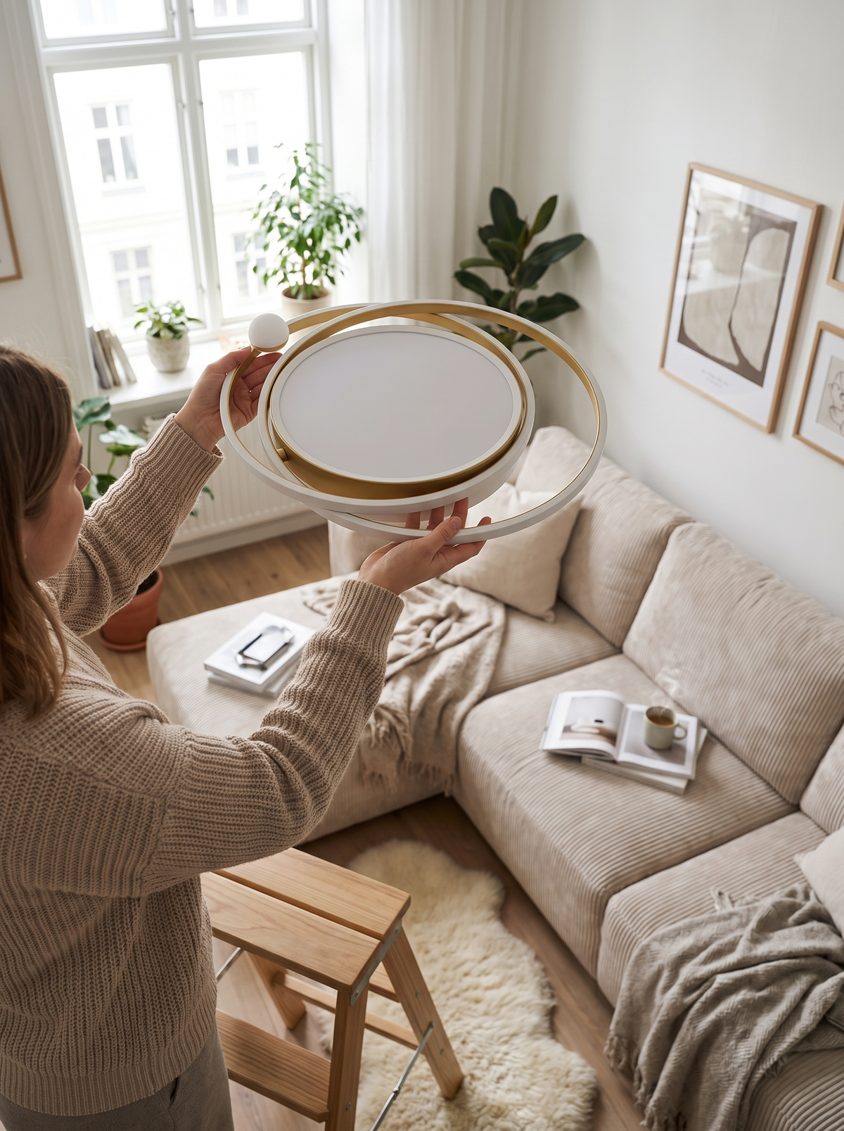 Nordic round flush mount LED ceiling light, Nordic Calm Overhead