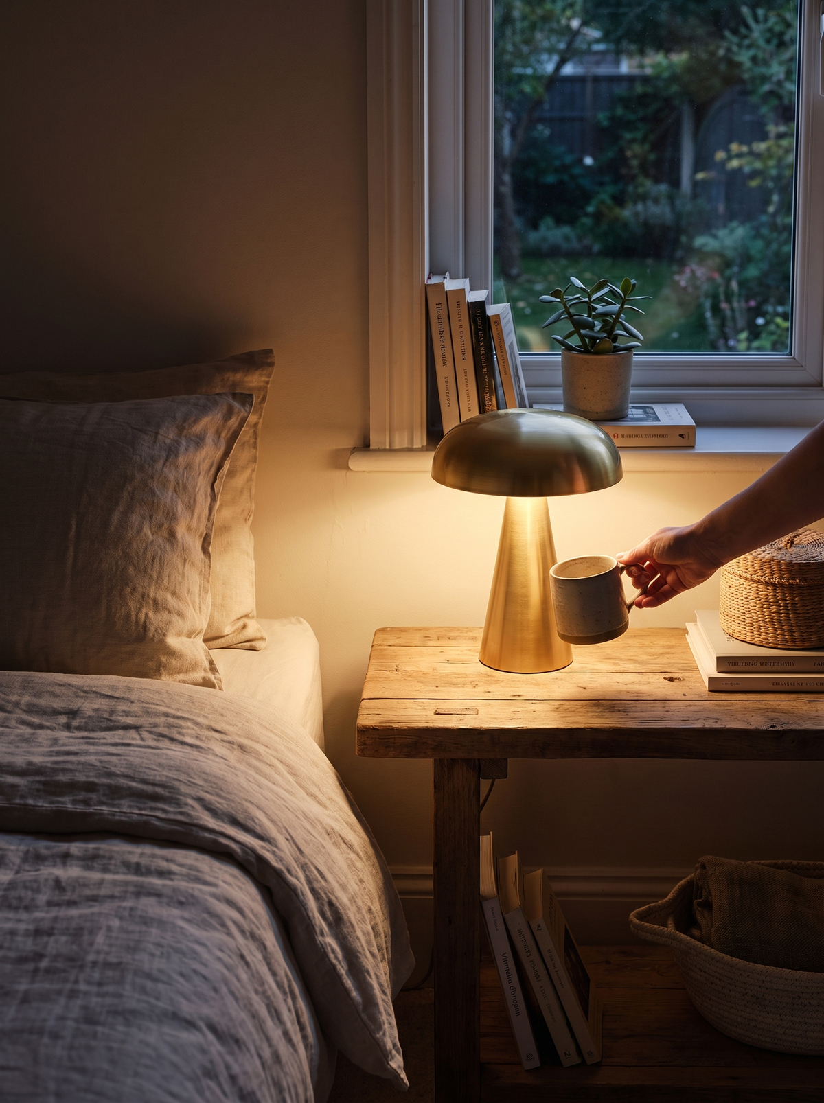 Cordless rechargeable mushroom table lamp, Glow That Goes With You