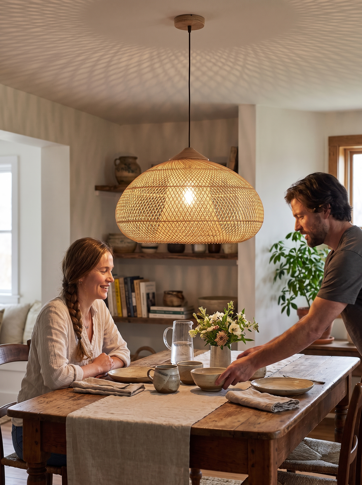 Artisan rattan pendant light lifestyle 3