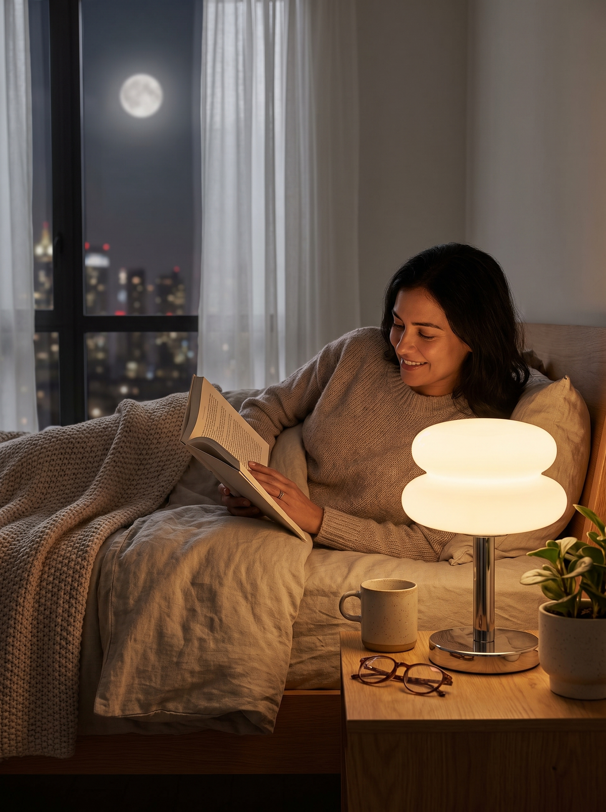 Colorful glass bedside table lamp for kids, Color That Delights