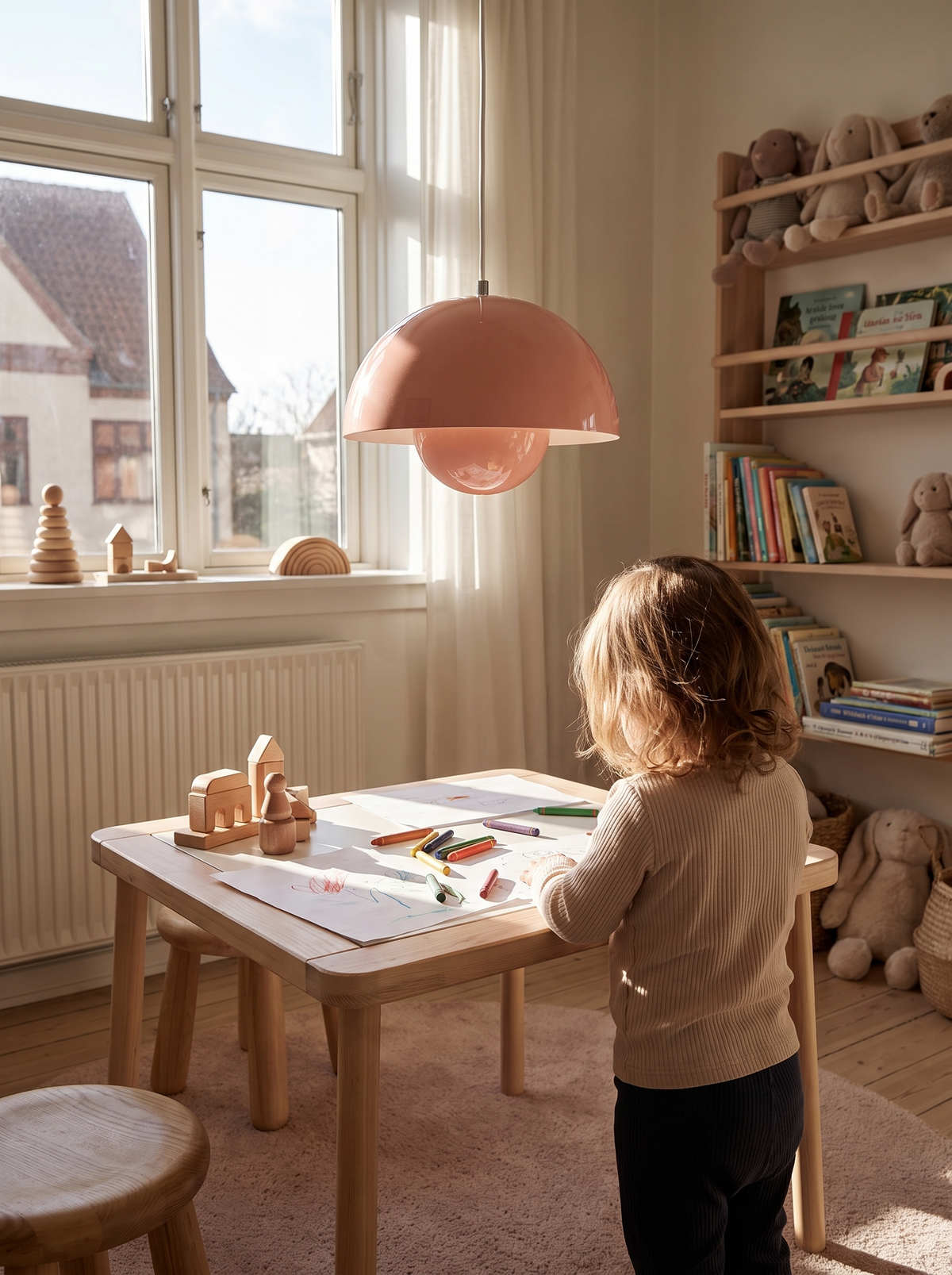 Elegant Danish floral pendant light, a blooming silhouette