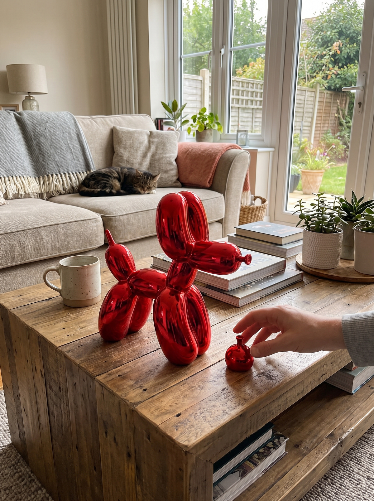Modern resin balloon dog sculpture, crafted to last