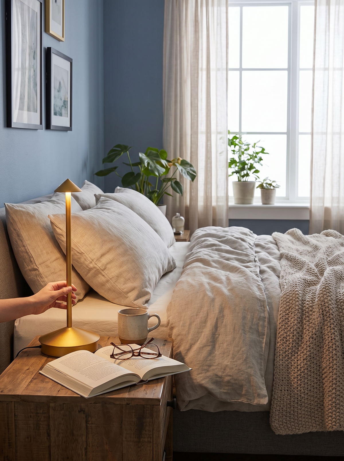 Portable cordless dimmable table lamp, Soft Warm Light Anywhere