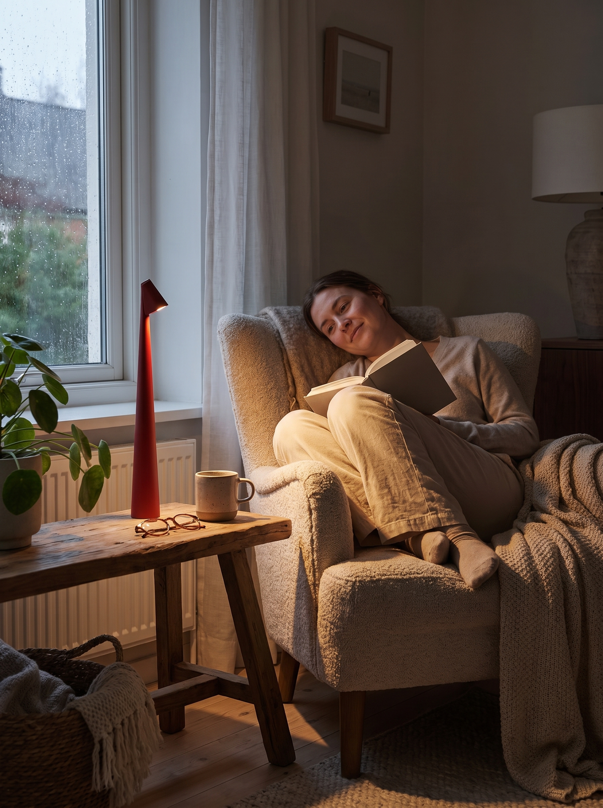Wireless Nordic minimalist LED table lamp, Free From Fixed Outlets