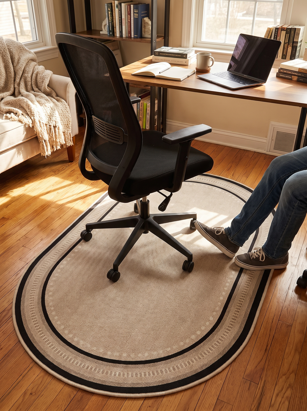 FlexGuard office chair floor mat in a lifestyle setting, Steady Under Every Move