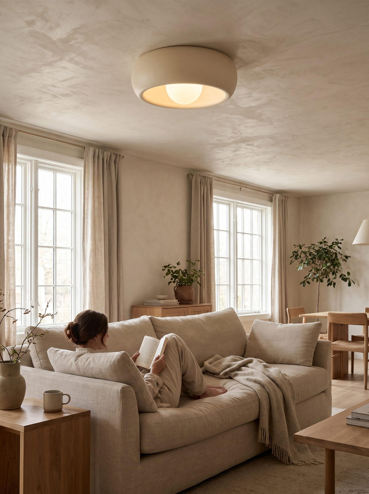 Minimalist circular flush mount ceiling light, Light in Weight, Rich in Style