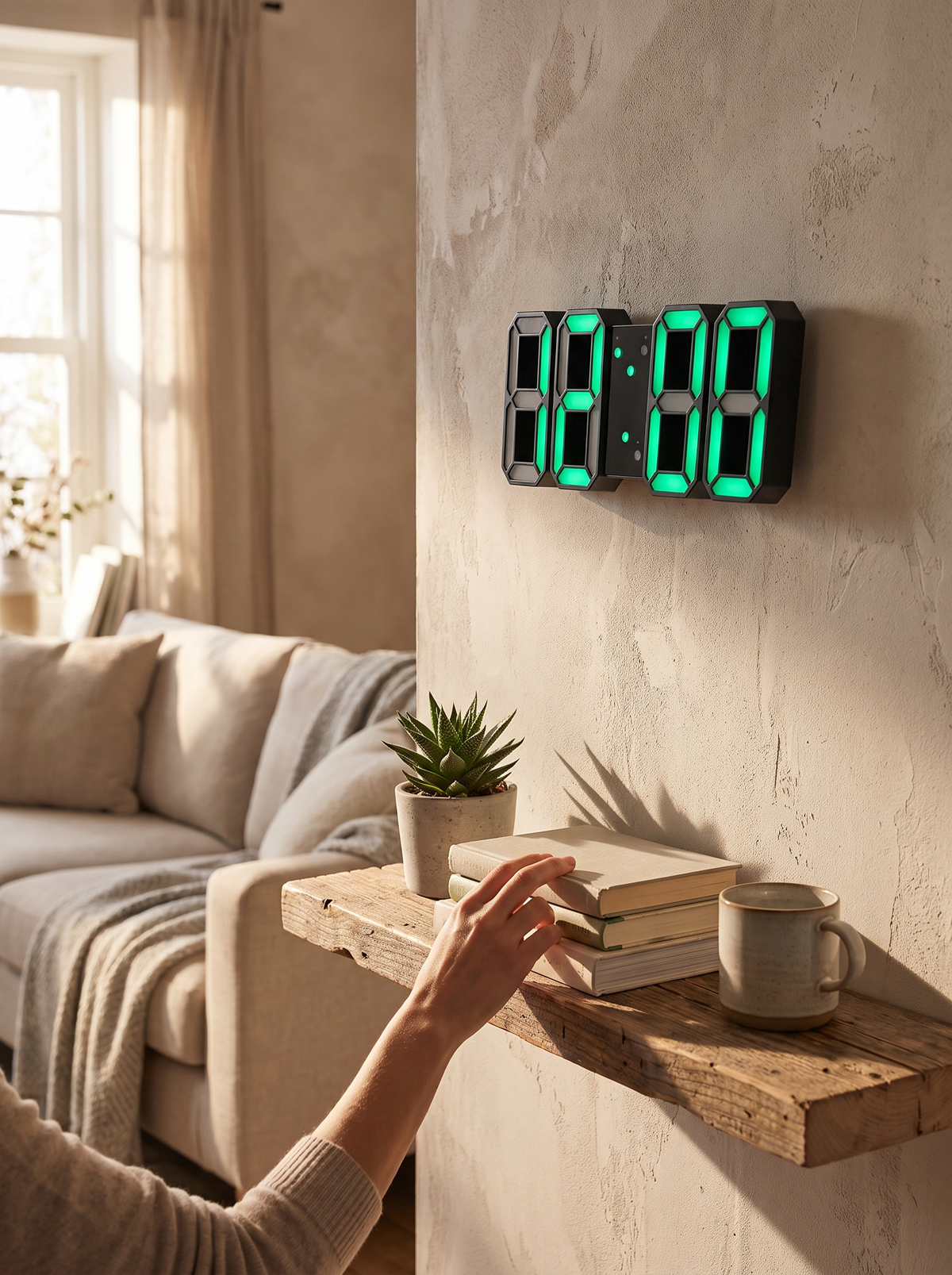 LumiSync 3D LED digital wall clock, Time in Three Dimensions