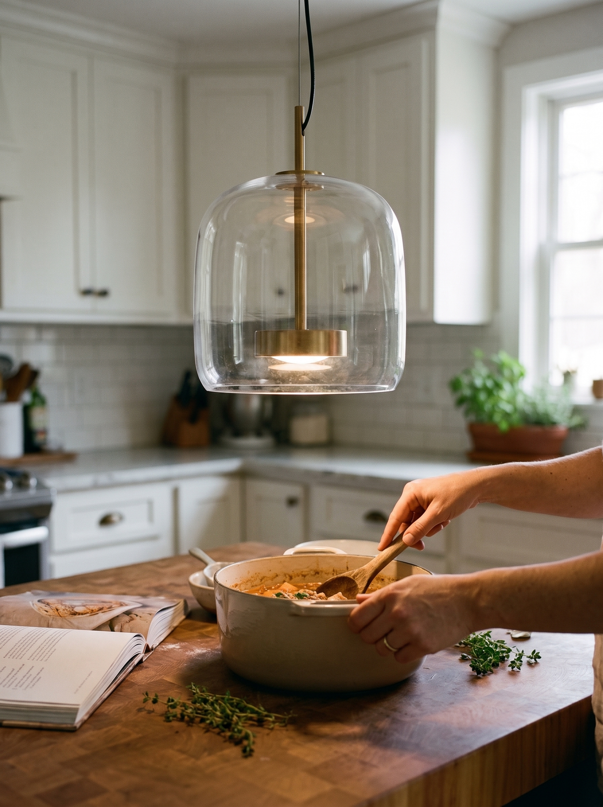 Tinted glass LED pendant light lifestyle 2