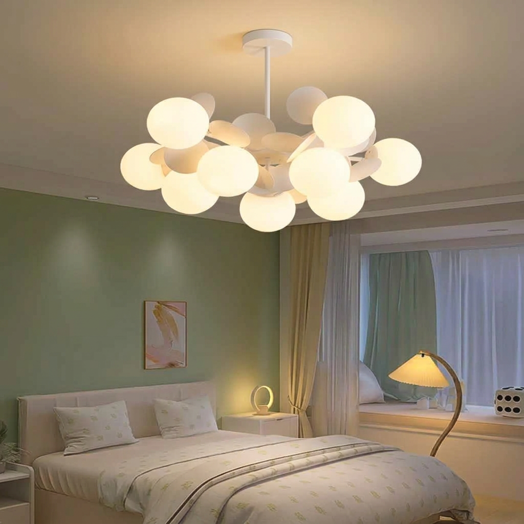 white glass spheres