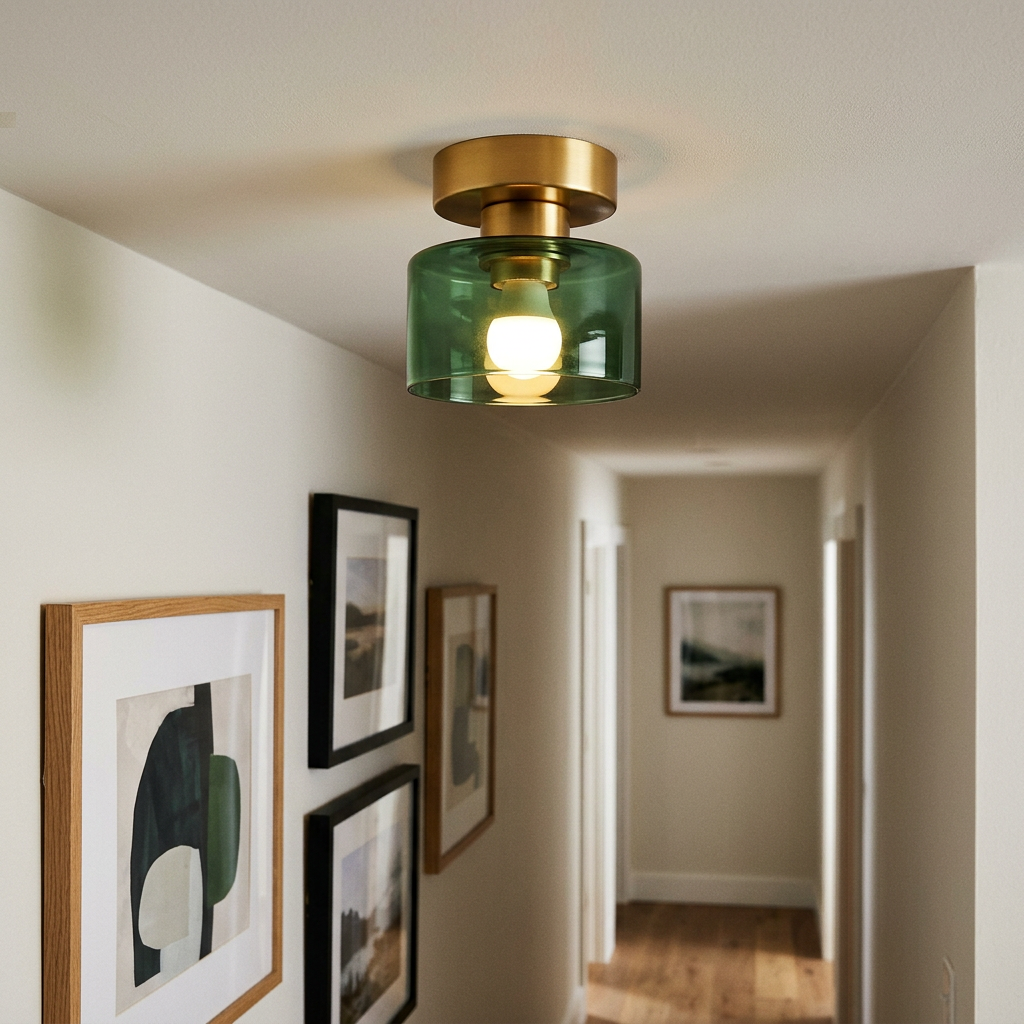 gold body with green glass
