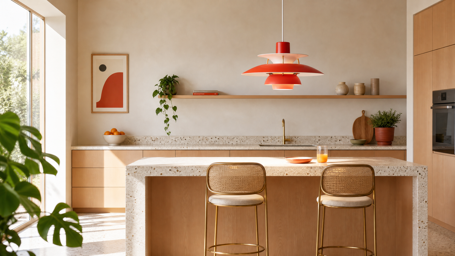 Scandinavian | Pendant Lamp with Umbrella Design & Colorful Finish | Stylish Lighting for Modern Indoor Spaces