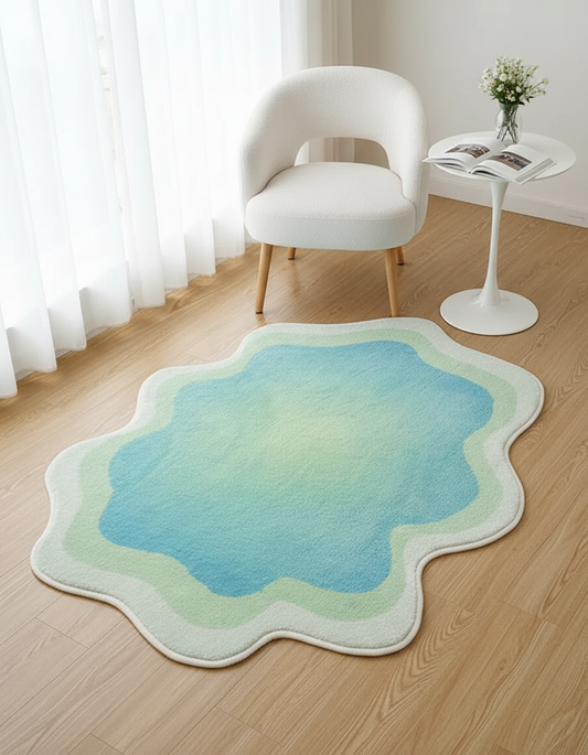 Pastel Cloud Rug | Soft Polyester Carpet with Anti-Slip Backing | Cozy Addition for Aesthetic Bedrooms