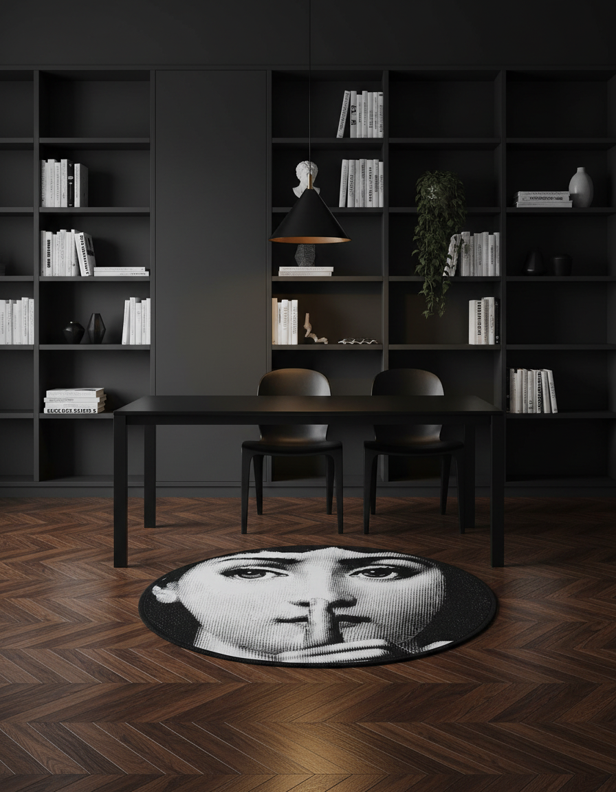 Artistic Round Rug | Soft Textile Circle Rug with Graphic Design | Stylish Indoor Decor for Comfort