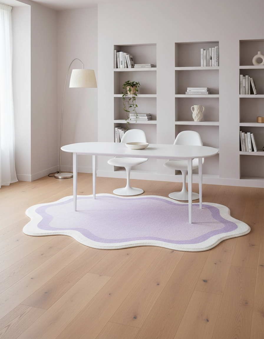 Pastel Cloud Rug | Soft Polyester Carpet with Anti-Slip Backing | Cozy Addition for Aesthetic Bedrooms