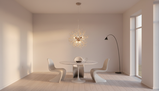 Elegant Wooden Beaded Pendant Light with Adjustable Height | Unique Starburst Design for Stylish Kitchen Pendant Lighting