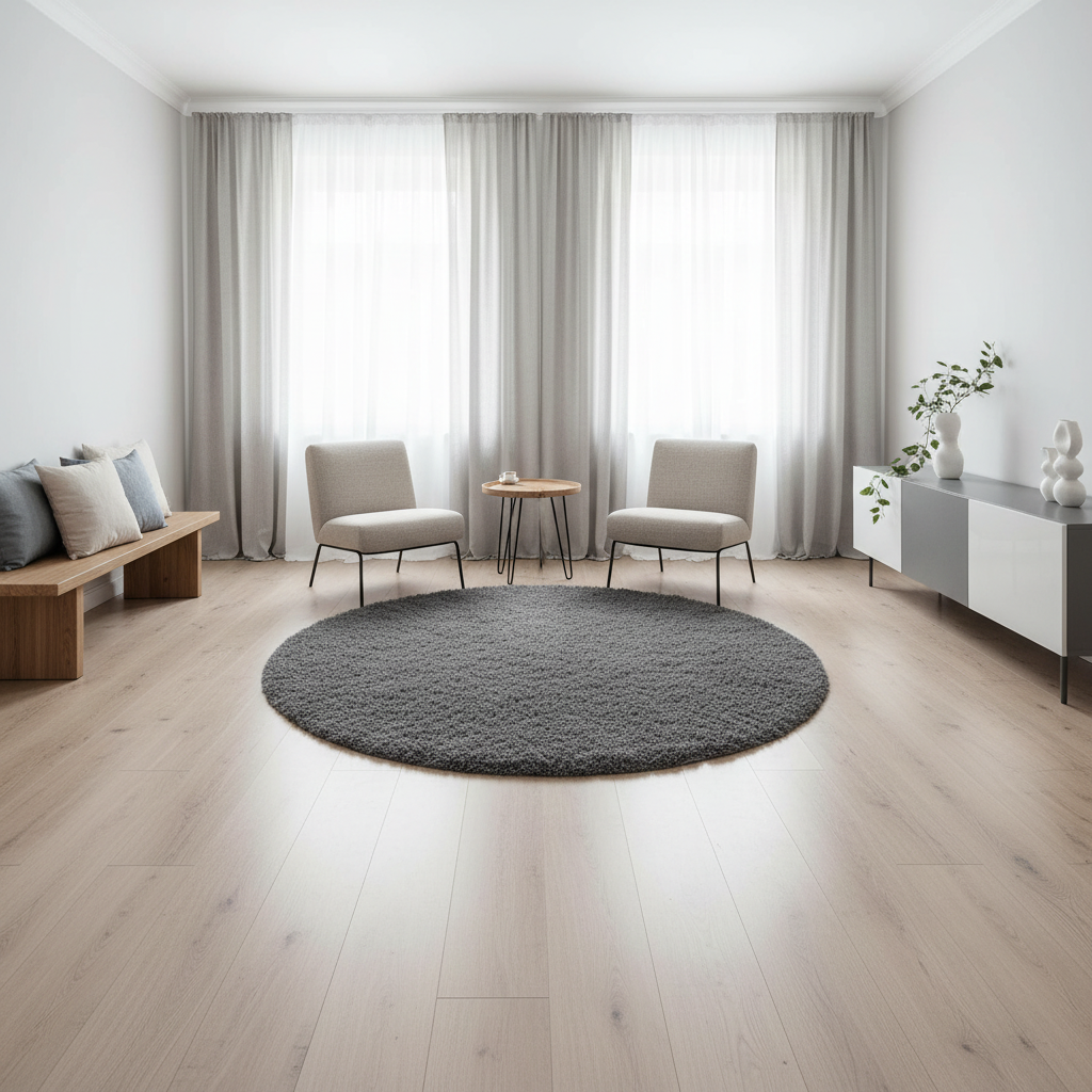 Cozy Collection | Round Shag Carpet with Non-Slip Base | Fluffy Texture for Warmth and Comfort