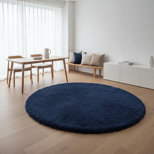 Cozy Collection | Round Shag Carpet with Non-Slip Base | Fluffy Texture for Warmth and Comfort