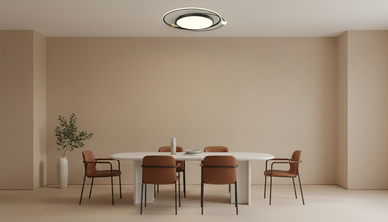 Nordic Minimalist | Flush Mount Ceiling Light with Integrated LED | Sleek Design for Uniform Indoor Illumination