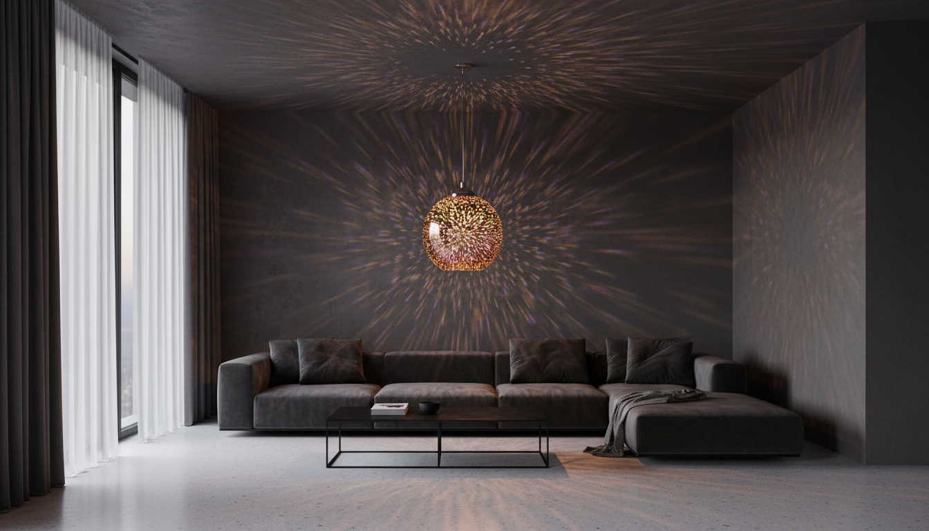 3D Fireworks | Glass Pendant Light with Colorful Design | Unique Illumination for Modern Spaces