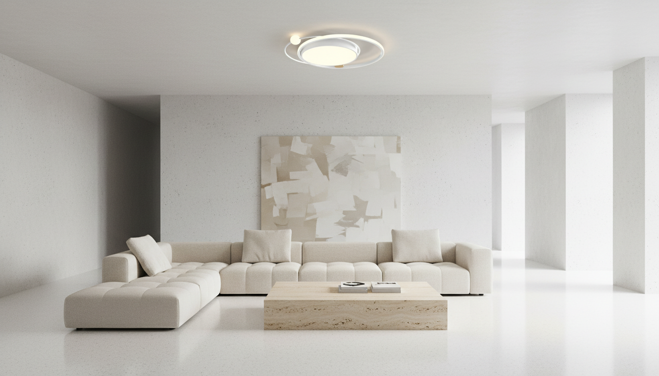 Nordic Minimalist | Flush Mount Ceiling Light with Integrated LED | Sleek Design for Uniform Indoor Illumination